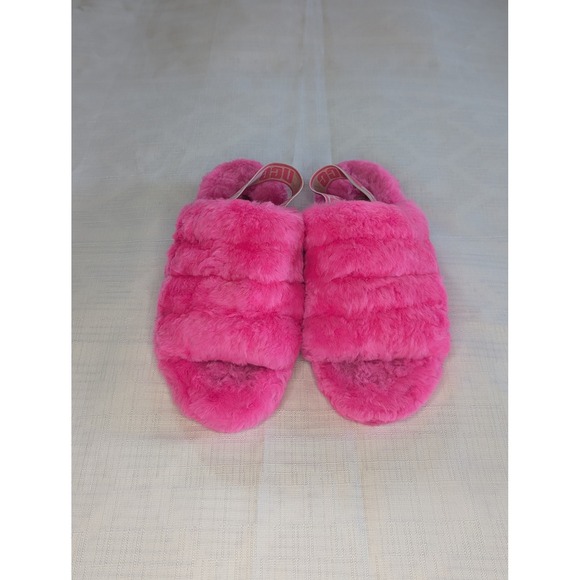 UGG Fluff Yeah Fuchsia Pink Slippers - Picture 1 of 8